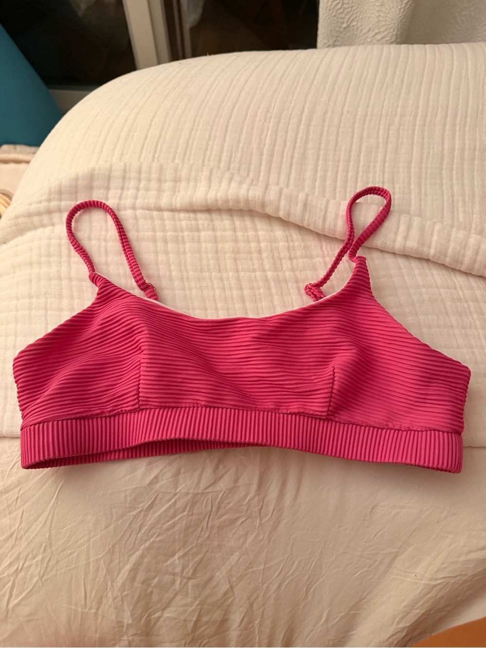 ASOS Ribbed Bralette in Hot Pink